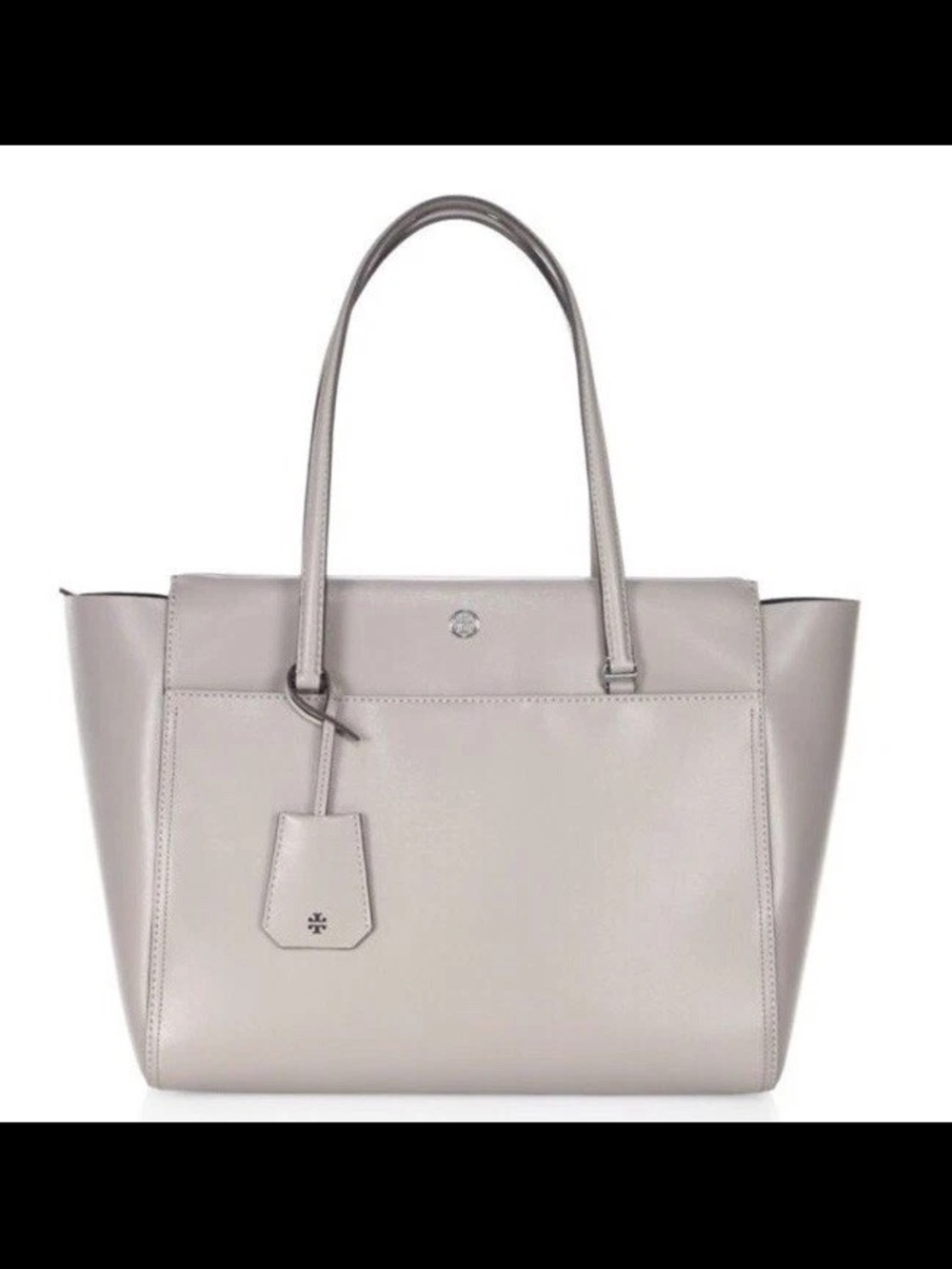 Tory Burch Ella Open-Top Tote in Light Gray